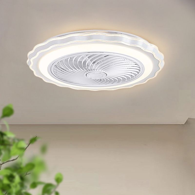 Éclairage de ventilateur de plafond floral Style de style en métal LED MONT SEMI FUX LEMP