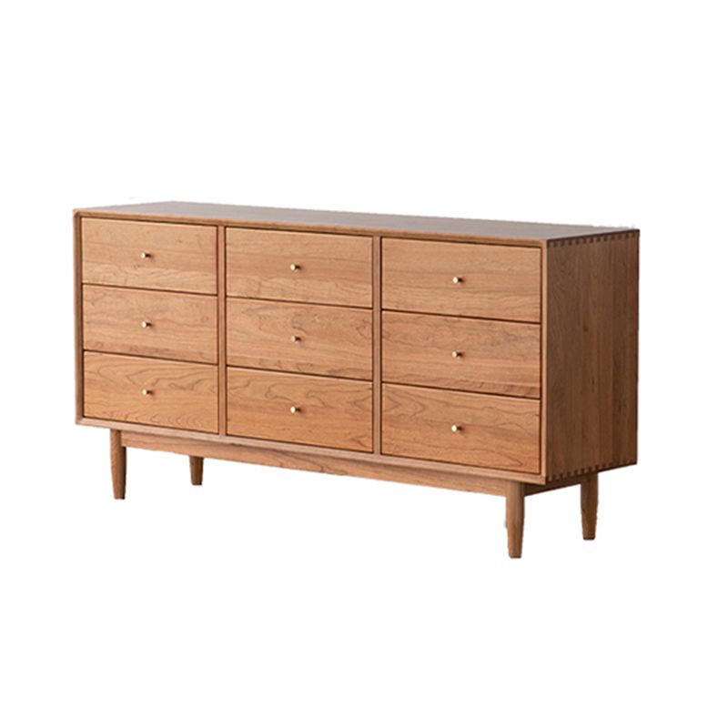 Nordic Style Solid Wood Storage Sideboard Cabinet with Drawers in Nature