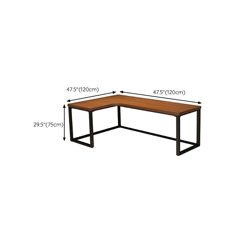 29.25 Inch Height Contemporary Office Desk L-Shape Solid Wood Writing Desk