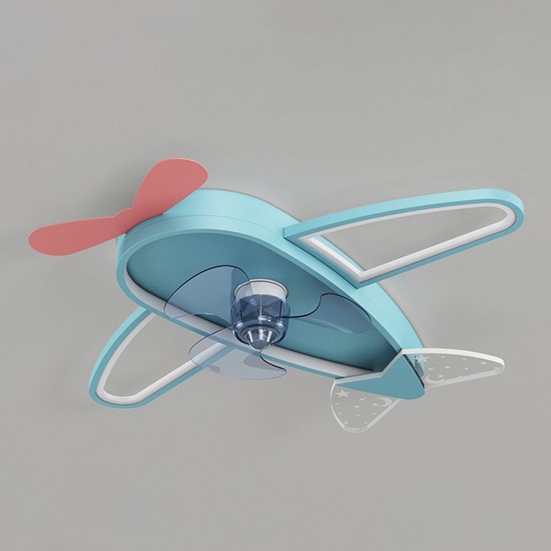 Modern Airplane Ceiling Fan Light Metal 3 Light LED Ceiling Fan for Kid's Room