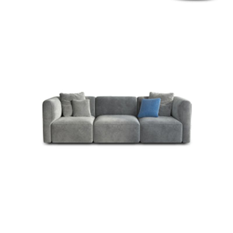 Velvet One Arm Sectional Sofa 27.56"High Tight Back Sofa for Living Room