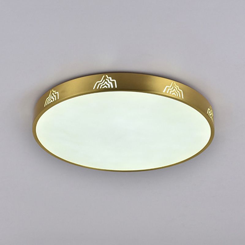 Modern Flush Light Circle Ceiling Lighting with Brass for Bedroom