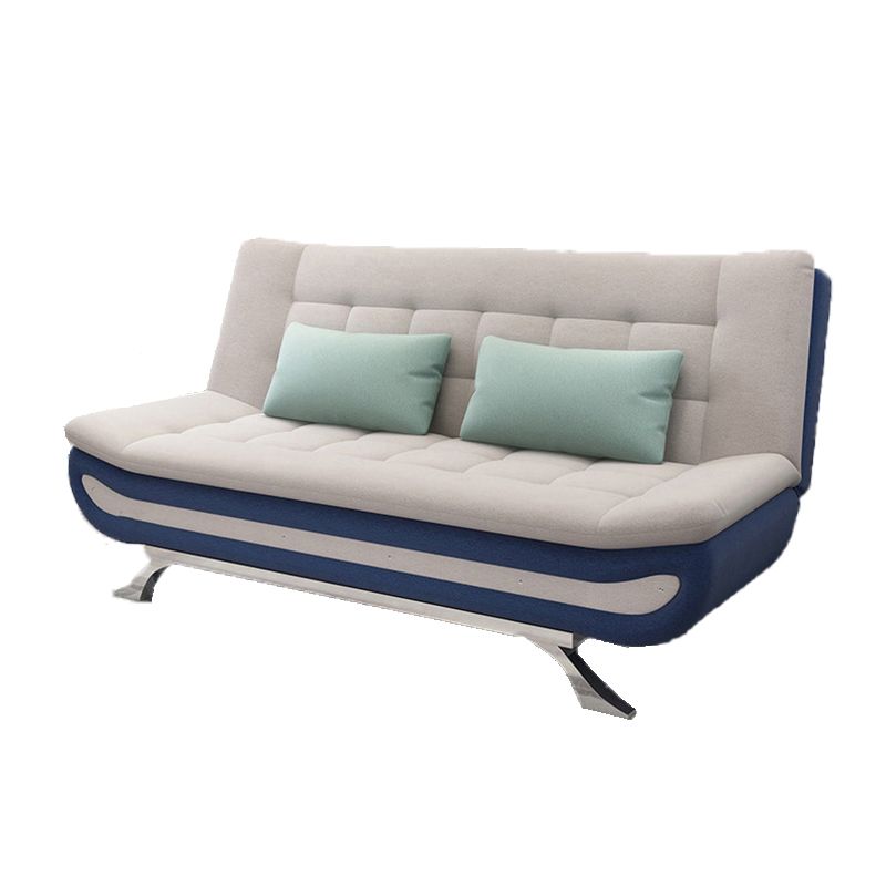 Contemporary Cotton Blend Sofa Biscuit Back Convertible Sofa Bed