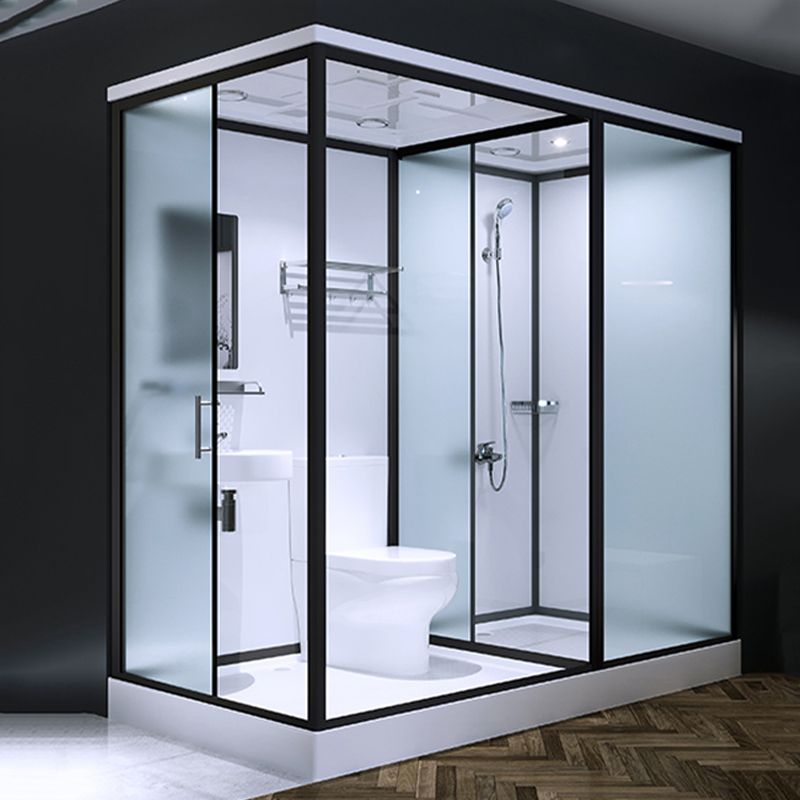 Bathroom Shower Stall Framed Single Sliding Rectangular Shower Enclosure