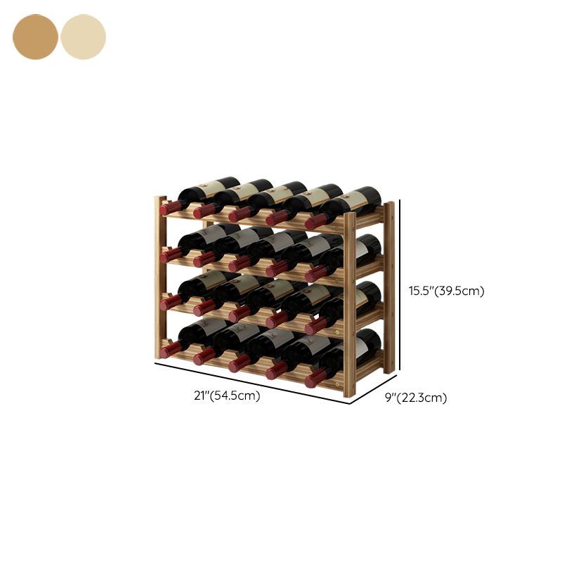 Modern Countertop Wine Bottle Holder Pine Bottle Wine Rack with Shelf