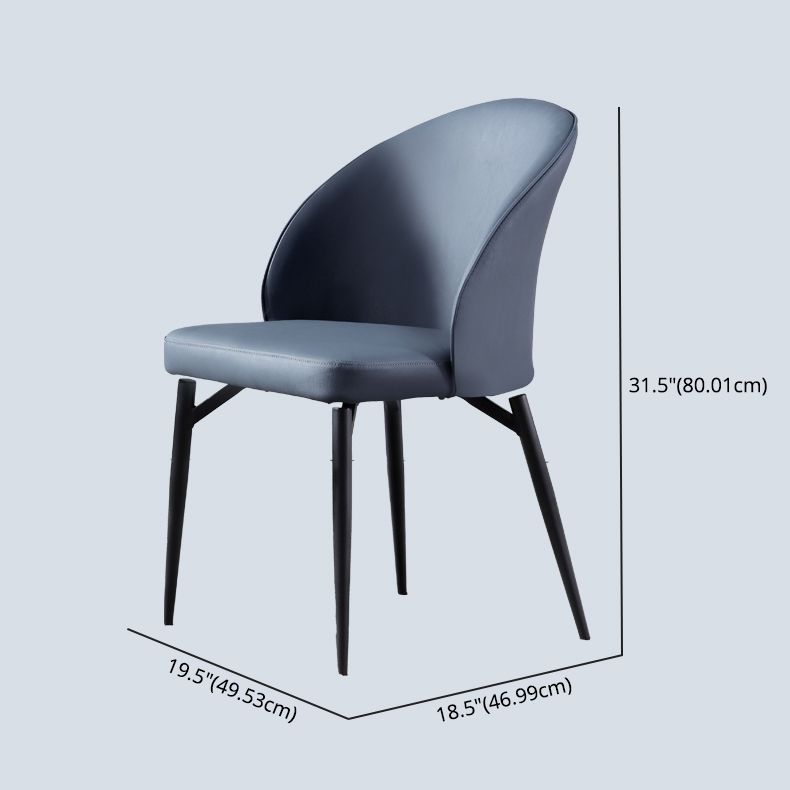 Metal Base Indoor Chair 20'' Wide Parsons Leather Chair for Restaurant