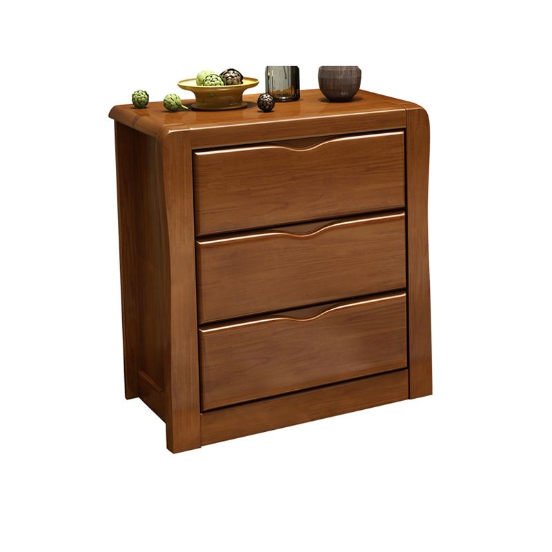 Modern Rectangle Wood Accent Cabinet Grooves Cabinet with Drawer