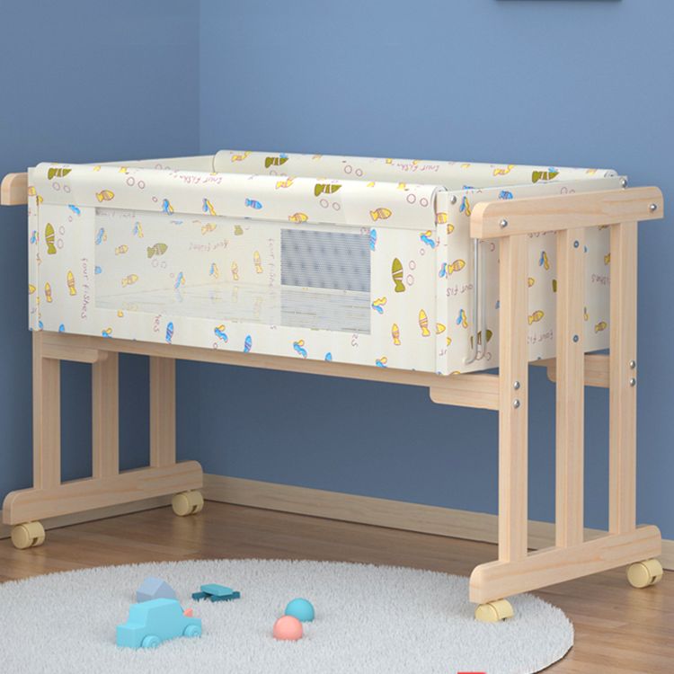 Solid Wood Changing Table Rocking and Movable Baby Changing Table