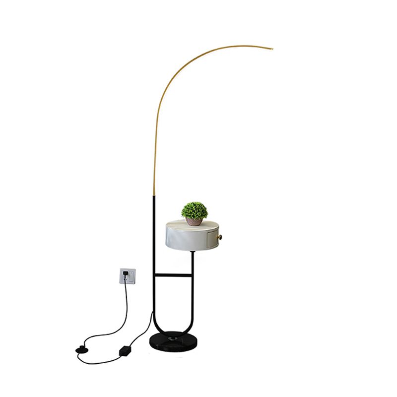 Modern Style Linear Shape Floor Lighting Metal 1 Light Floor Lamp for Living Room