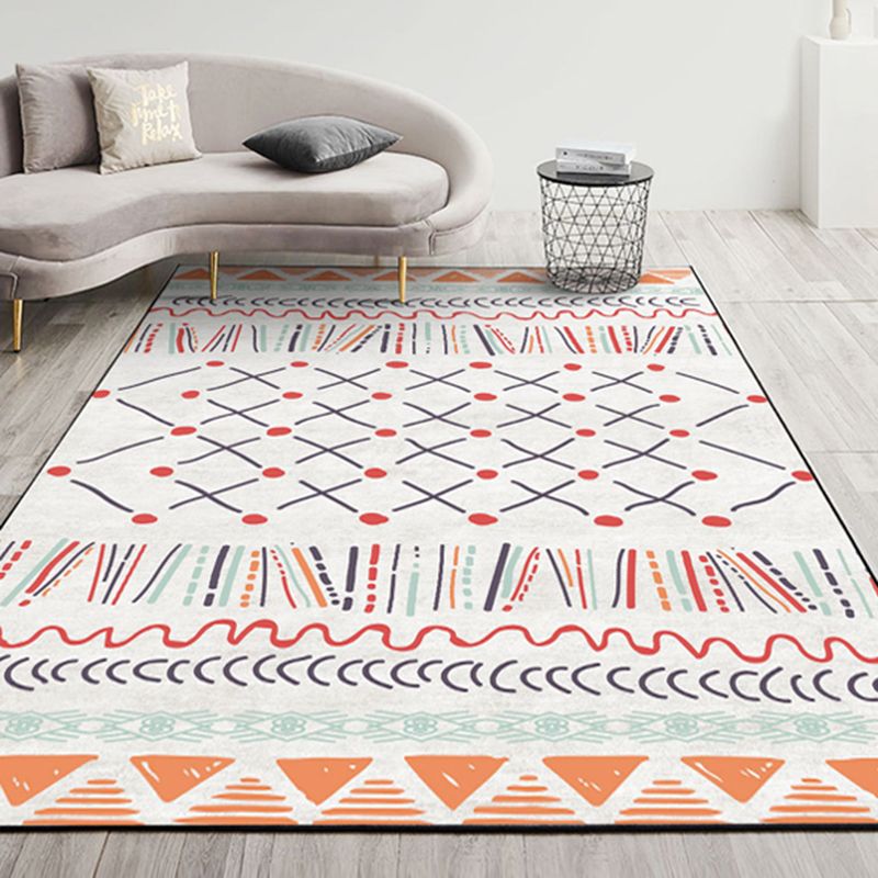 Boho-Chic Southwestern Print Rug Multicolor Polyester Area Carpet Non-Slip Backing Rug for Bedroom