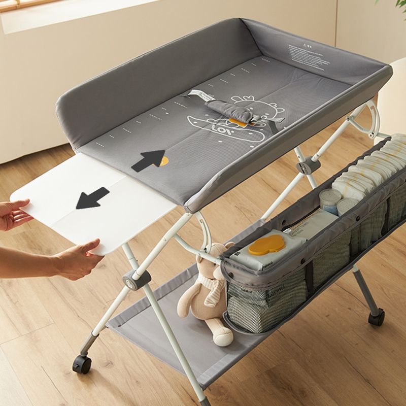 Modern Baby Changing Table Metal Changing Table with Shelf, Portable Changing Table