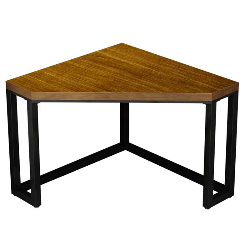 Solid Wood Corner Office Desk Modern 29.53" Tall Writing Desk with Iron Legs