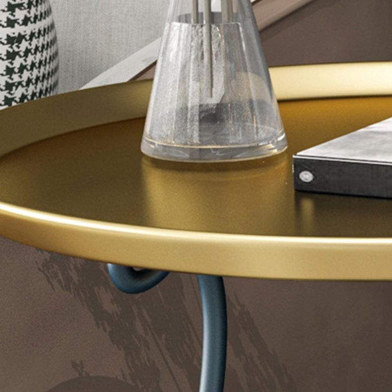 Metal Accent Table Nightstand Lower Shelf Night Table for Bedroom