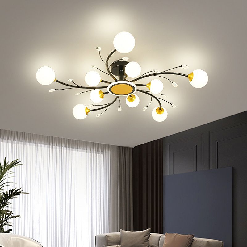 Milk Verre semi-luminaires luminaires Spoutnik Chambre moderne salon plafond Mount Mount Lights