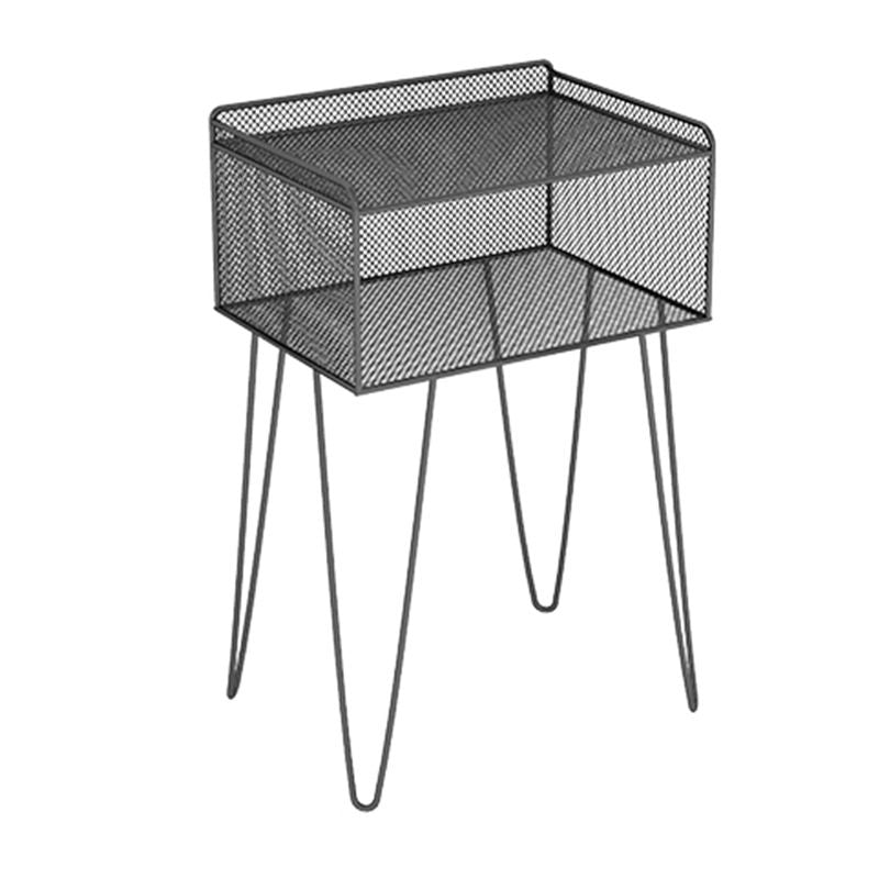 Metal Modern Nightstand Open Storage Shelves Included Bed Nightstand with Legs