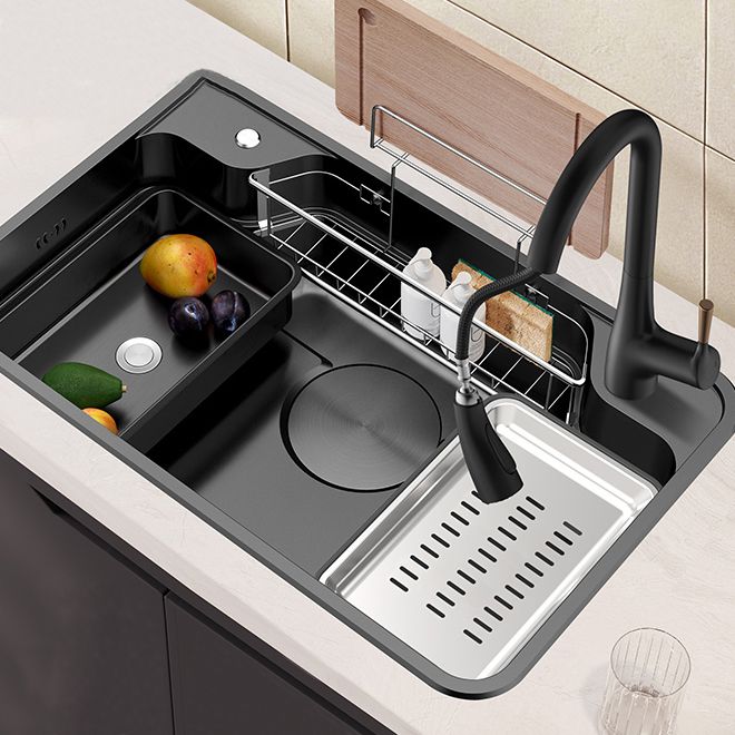 Stainless Steel Kitchen Sink Modern Style Kitchen Sink with Drain Strainer Kit