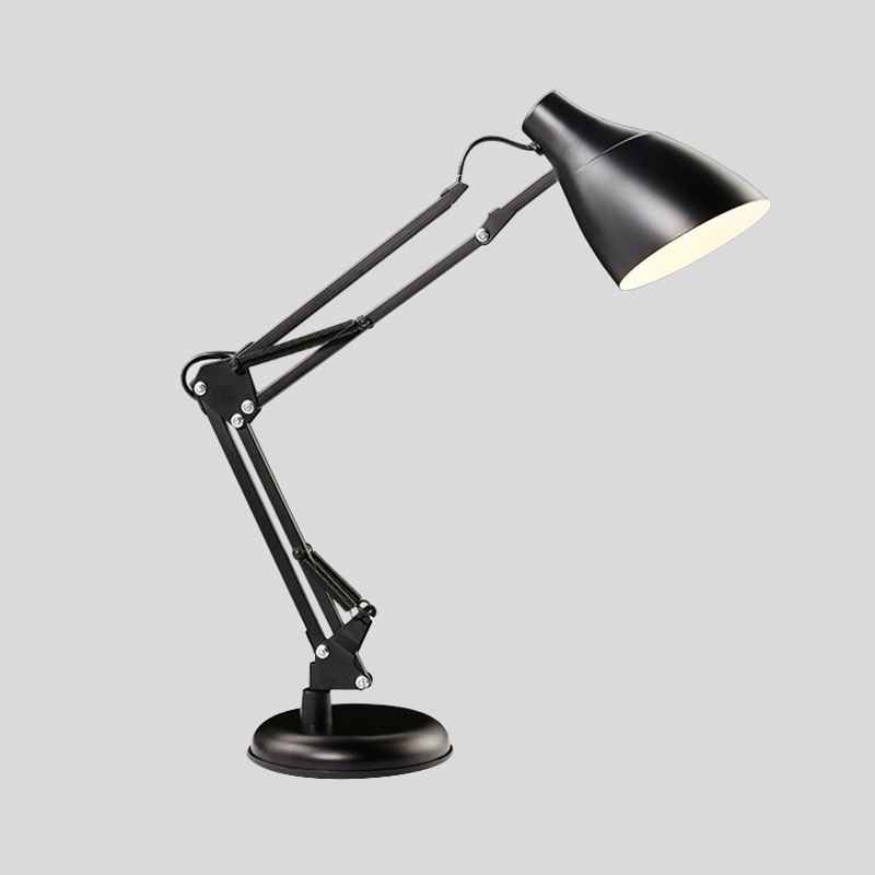 Lampe de bureau à tâches multi-arguments noir / blanc avec une nuance à cône de style moderne 1 éclairage de tâche métallique léger pour la salle d'étude