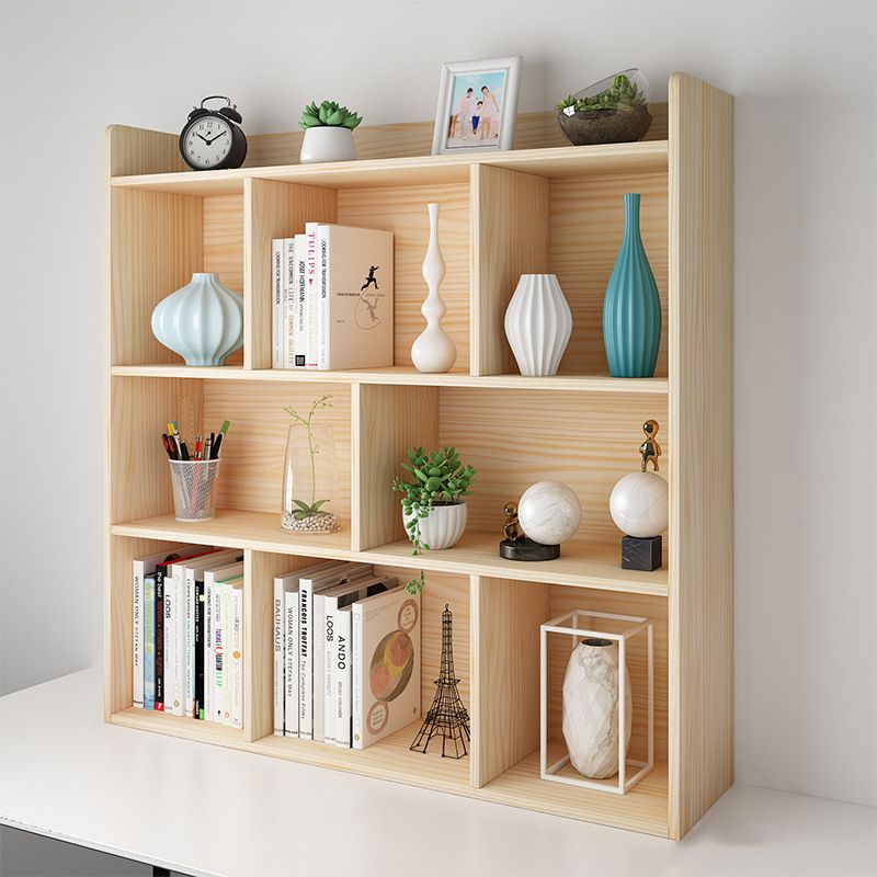 Modern Closed Back Wood Book Shelf Natural 8"W Home Bookcase