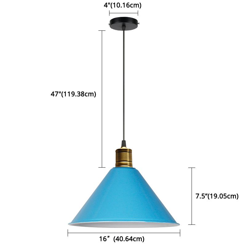 Metaal taps toelopend hangende licht Noordse moderne stijl 1 lichte restaurant plafond hanglamp