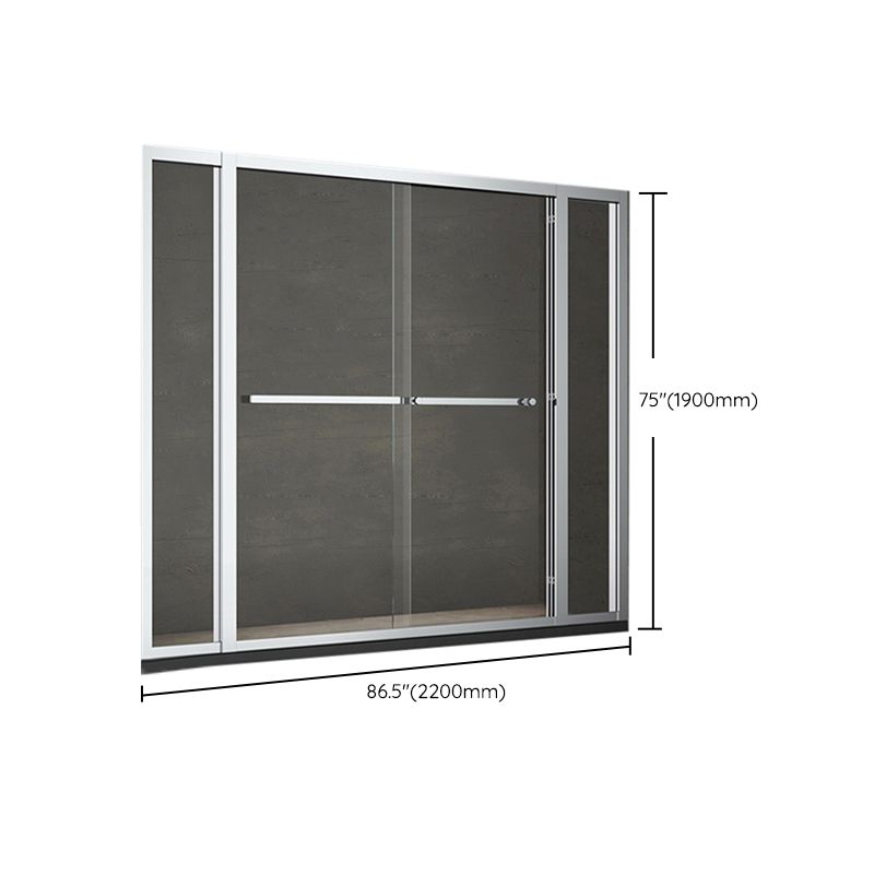 Modern Double Sliding Shower Door Frame Clear Metal Shower Bath Door