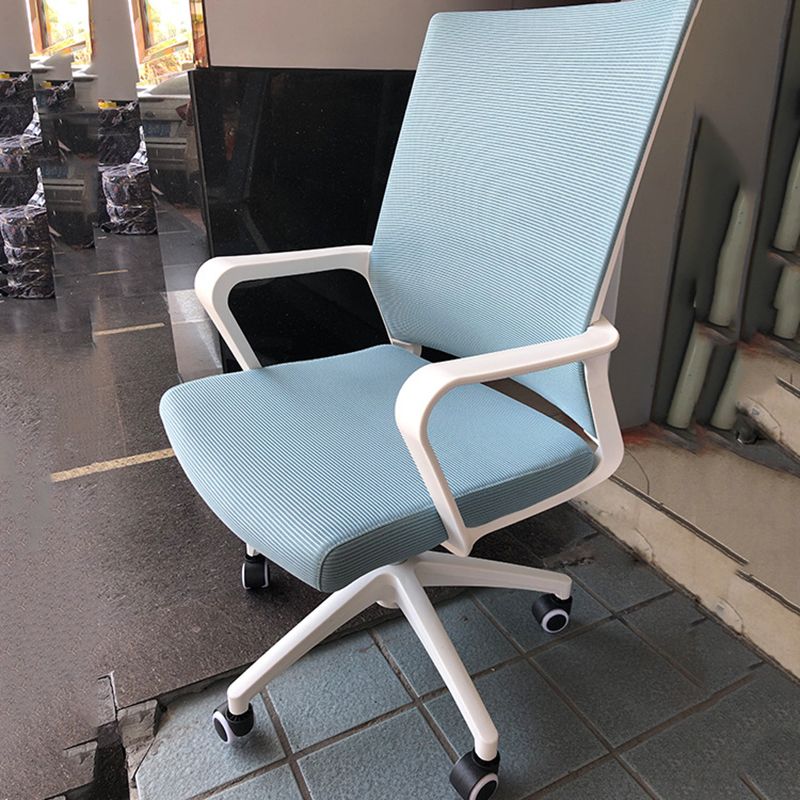 Fixed Arms Office Chair Adjustable Seat Height Desk Chair with Wheels