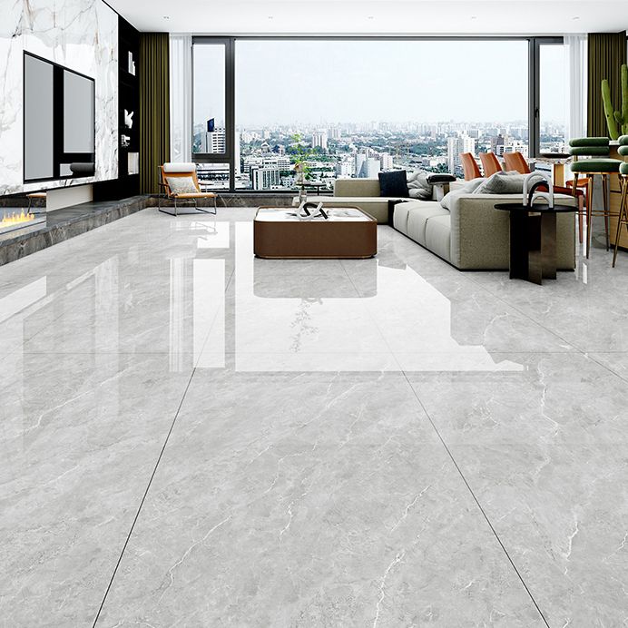 Polished Mixed Material Floor Tile No Pattern Singular Floor Tile