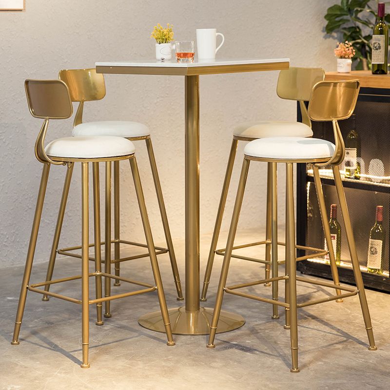 Glam Style Bar Table Artificial Marble Pub Table for Living Room