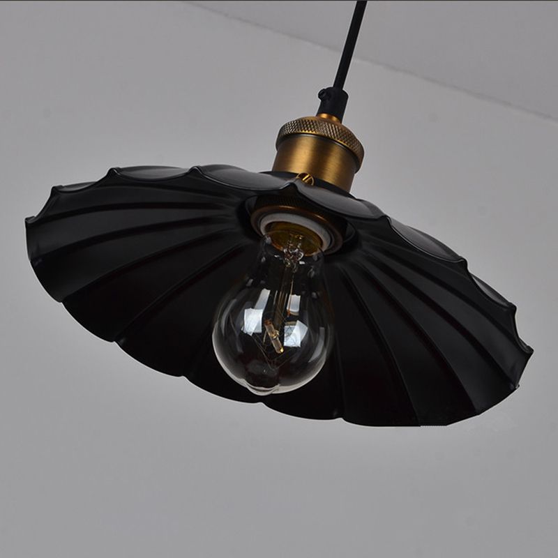 Industrial Scalloped Commercial Pendant Lighting 1 Light Metal Hanging Ceiling Lights