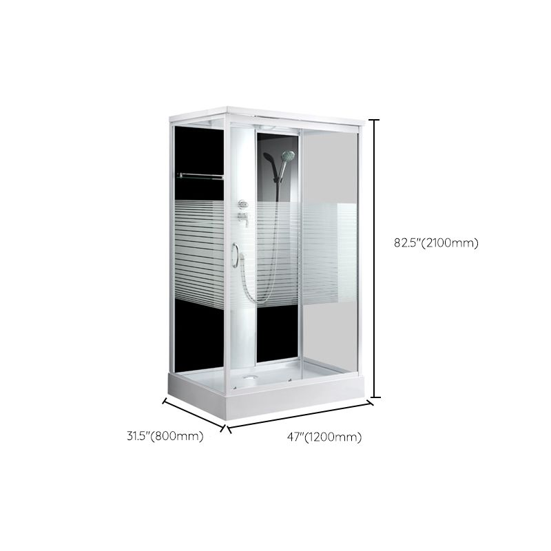 Modern Rectangle Shower Stall Tempered Framed Shower Stall for Bathroom