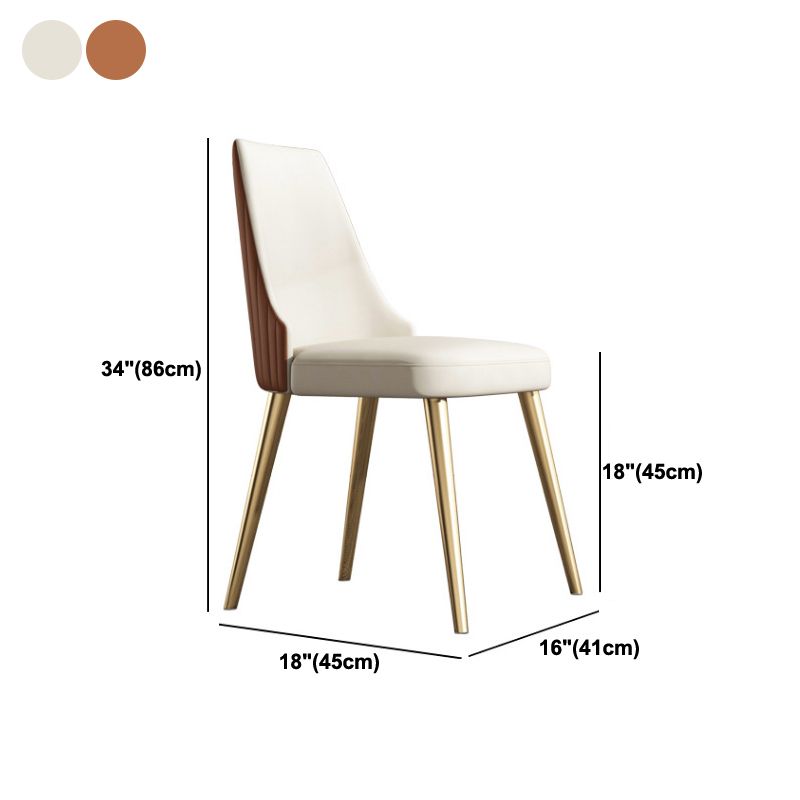 Nordic Glam Style Chairs Armless Chair for Kitchen with Metal Legs