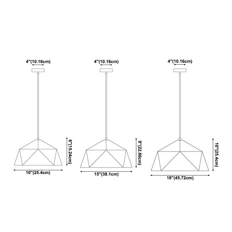 Tombra de tazón Luminación colgante de estilo industrial 1 Lámpara colgante de luz para la cama