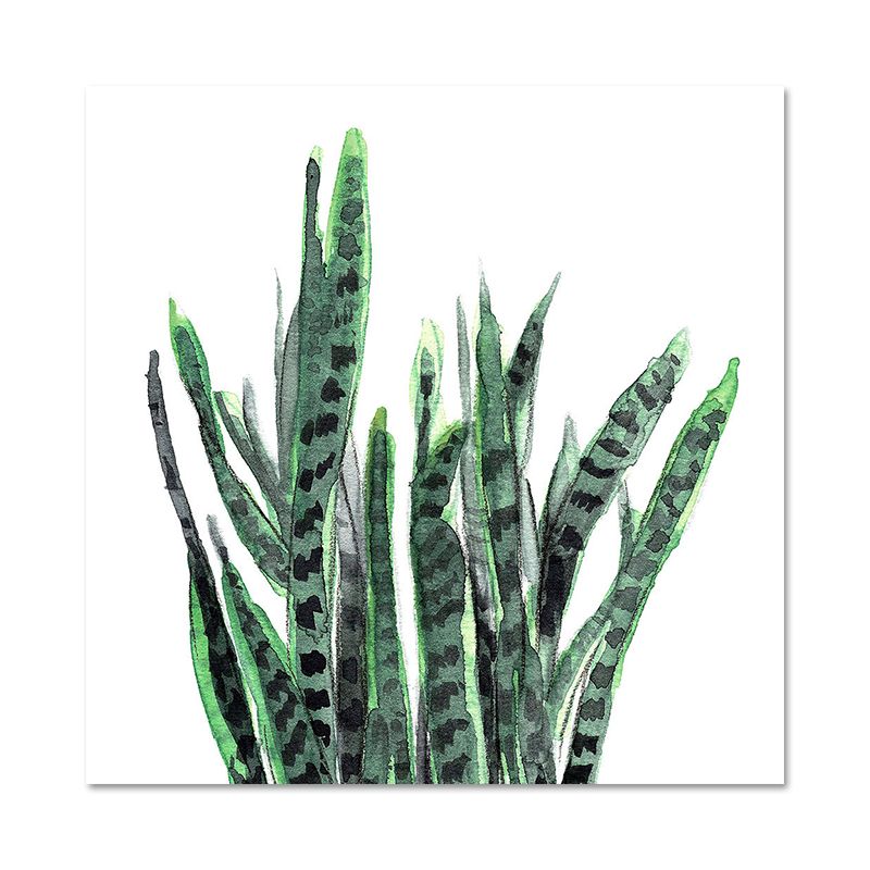 Stylish Tropical Plant Leaves Art Print for Bedroom Botanical Wall Decor in Green