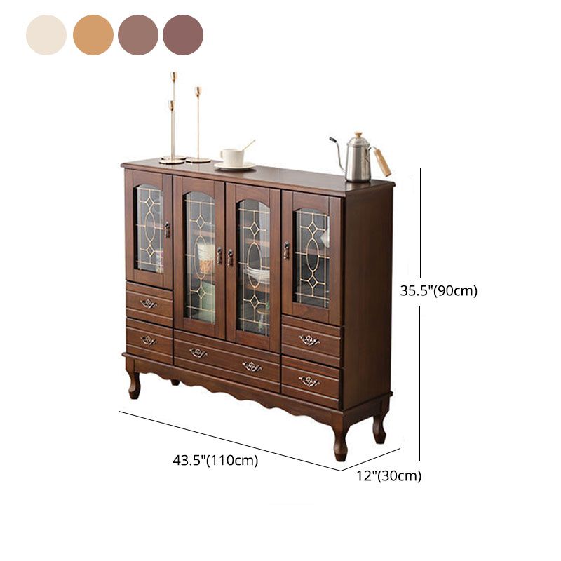 Solid Wood Glam Style Sideboard Door and Drawer Sideboard for Living Room