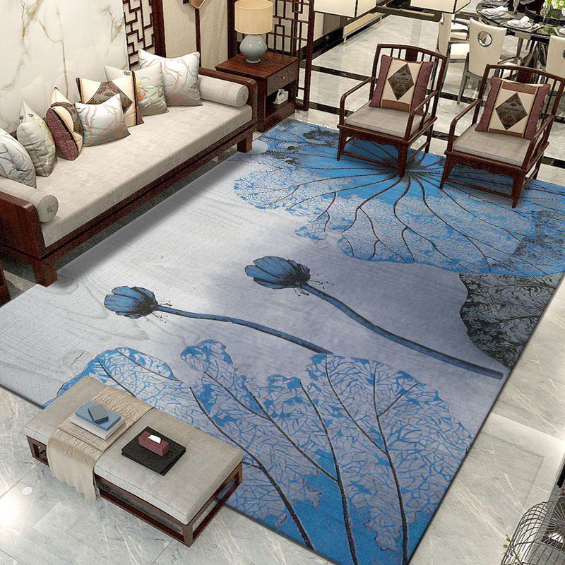 Color Mixed Vintage Indoor Rug Polyester Ink Effect Carpet Easy Care Rug for Home Decoration