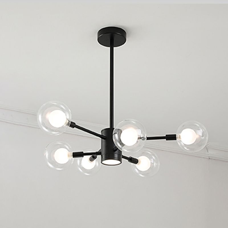 Nordic moderne en verre transparent des luminaires suspendus Spoutnik Chandelier pour le salon