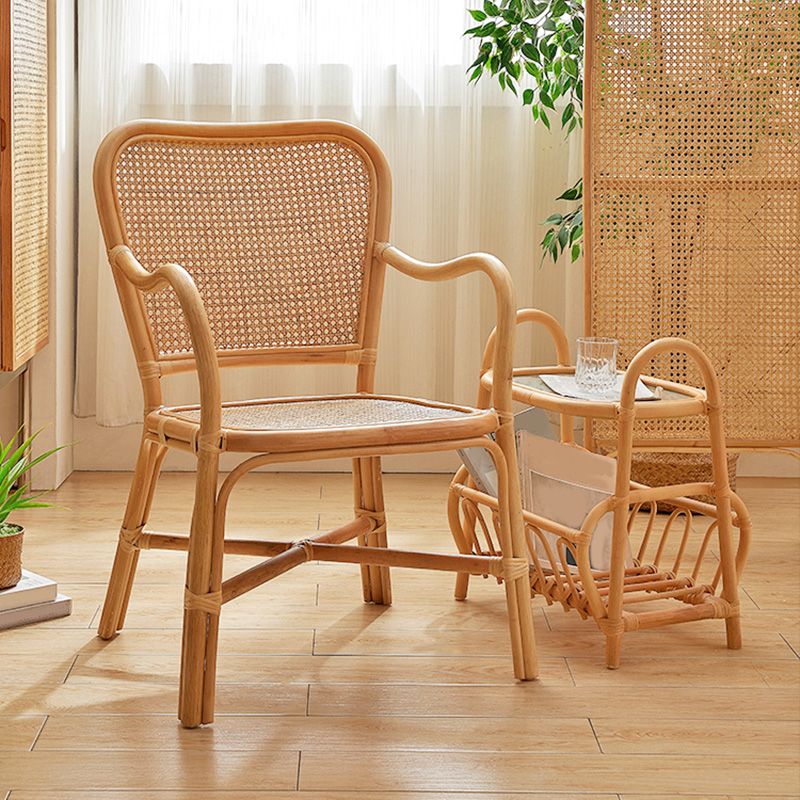 24" Wide Tropical Dining Side Chair Rattan Natural Outdoor Chair