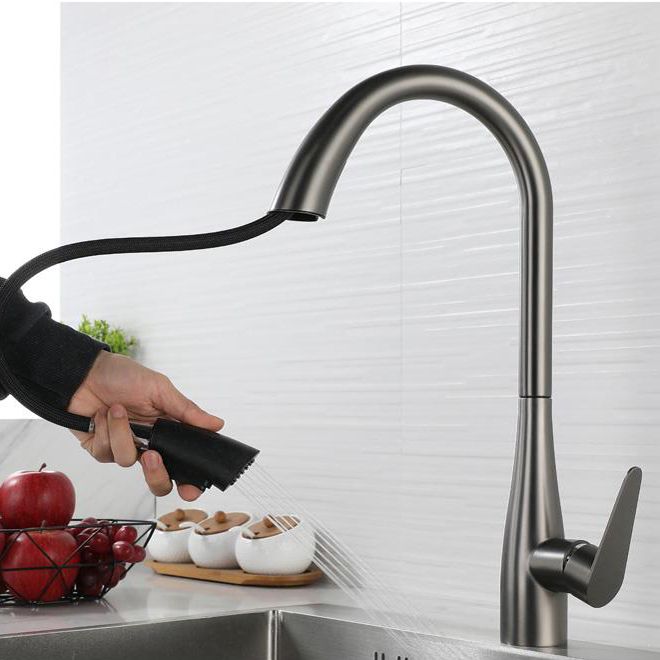 High Arc Kitchen Faucet Touch Sensor Swivel Spout with Pull Out Sprayer