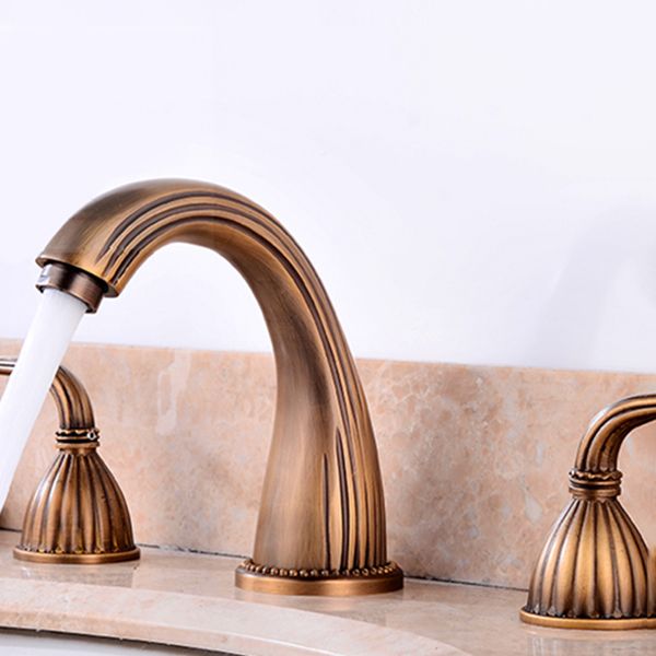 Widespread Bathroom Faucet 3 Holes Circular Vessel Sink Faucet