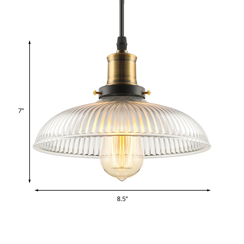 Lámpara de vidrio de vidrio acanalado de techo de techo de 1 luz