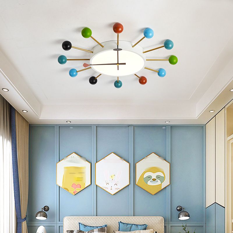 Modern Flush Light Sputnik Ceiling Lighting in Multi-Color for Children's Room