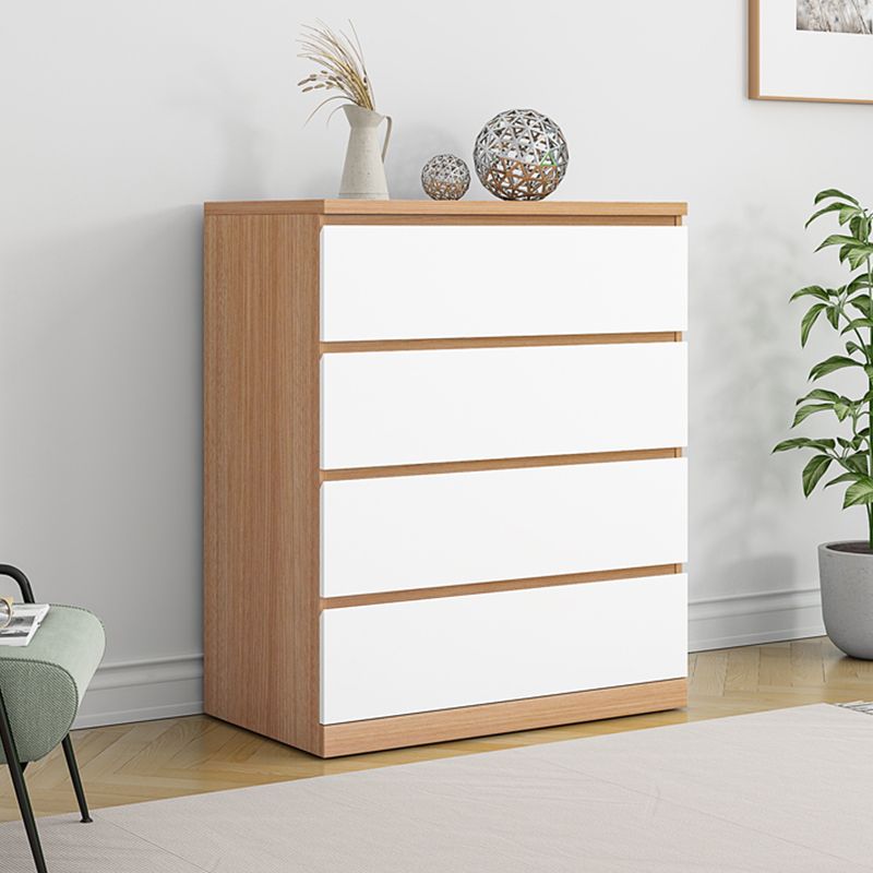 16" W White Storage Chest Modern Style Wooden Storage Chest Dresser with Drawers