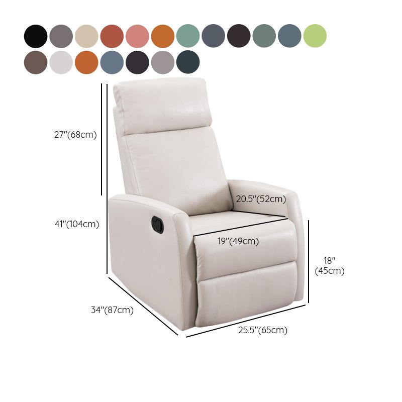 Solid Color Upholstered Standard Recliner Faux Leather Recliner Chair