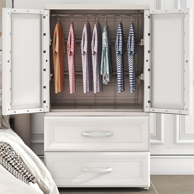 Modern Style Plastic Kid's Wardrobe Door Included Armoire Cabinet for Bedroom