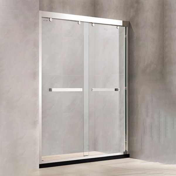 Inline Double Sliding Semi Frameless Tempered Glass Shower Door