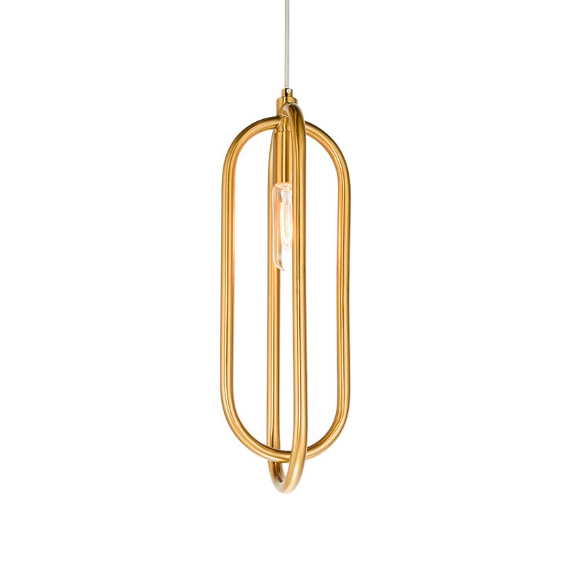 Brass Oval Ring Down Lighting Pendant Modern 1 Light Metal Suspension Light for Living Room