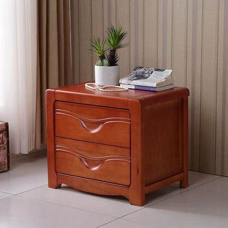 Modern Accent Table Nightstand Wooden Bed Nightstand with 2 Drawers