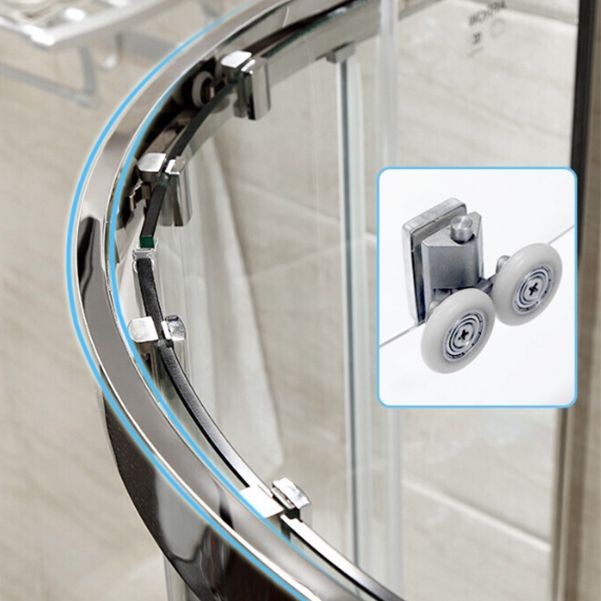 Round Tempered Shower Enclosure Double Sliding Corner Shower Kit with Header