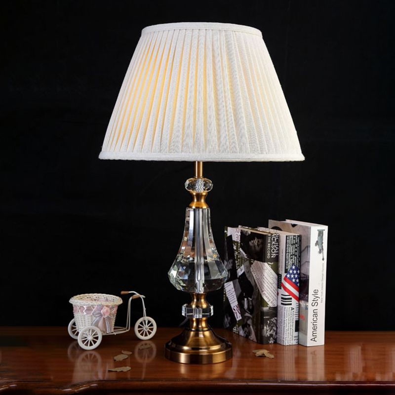 Contemporary Curvy Table Lamp Hand-Cut Crystal 1 Bulb Reading Book Light in Grey