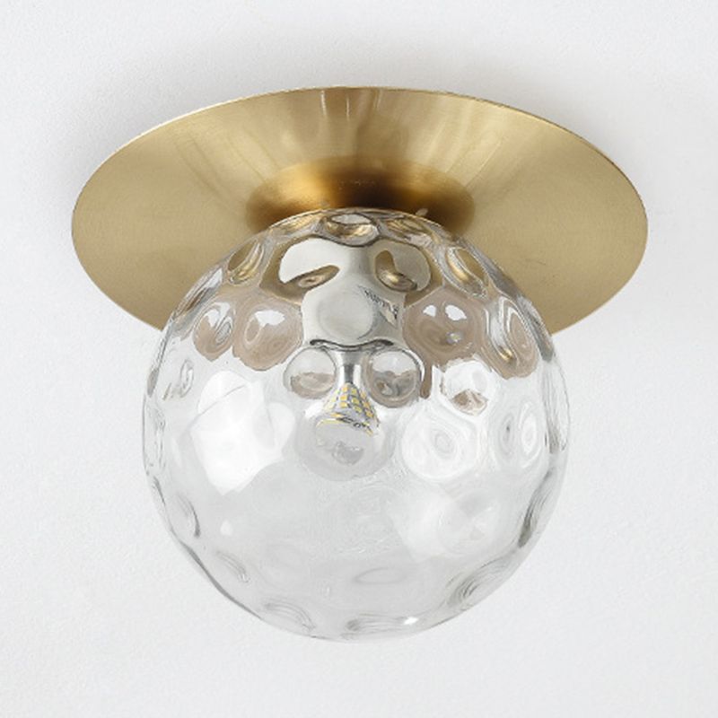 Modernism Globe Shaded Ceiling Light Metallic Flush Mount Lighting for Home