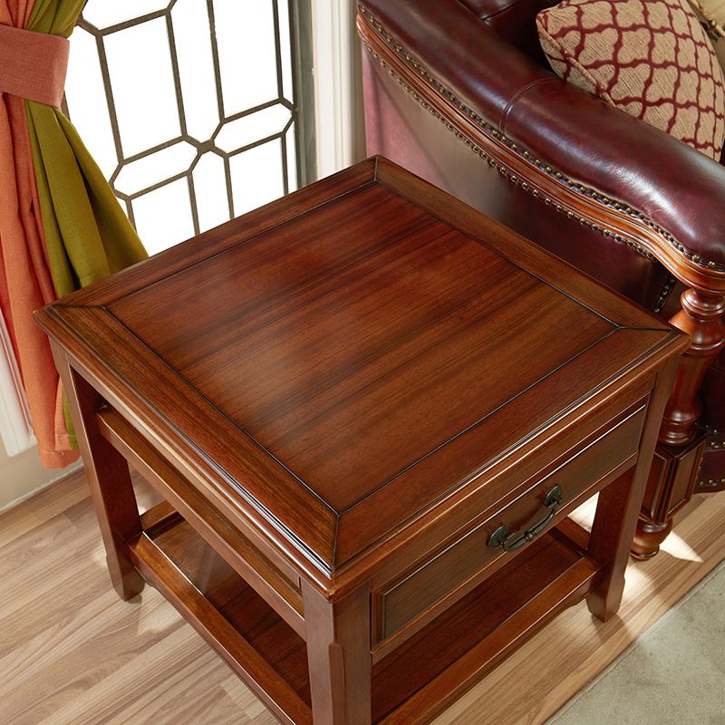 Traditional Ashwood Side End Table Lacquered Sofa End Table for Living Room